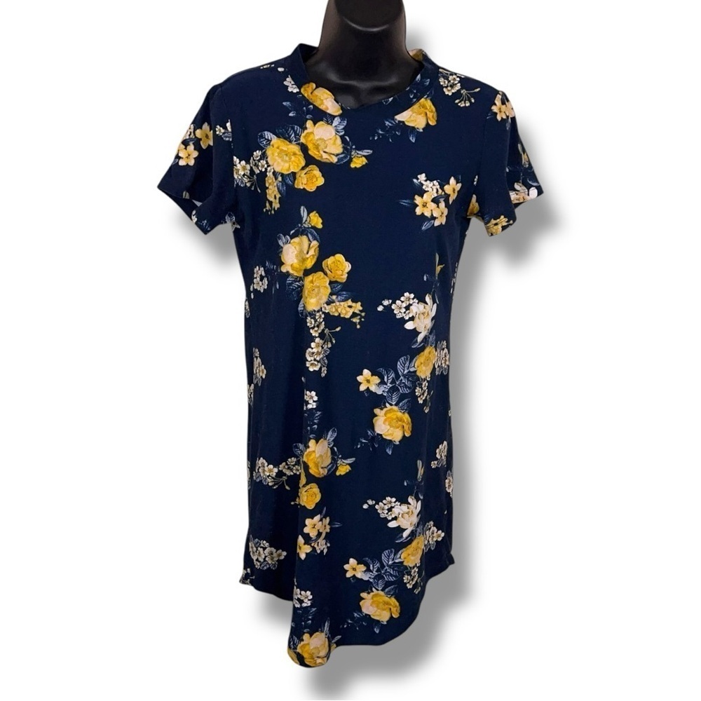 Medium Rue21 Blue Yellow Tunic Style Tshirt Colorful Stretch Tee